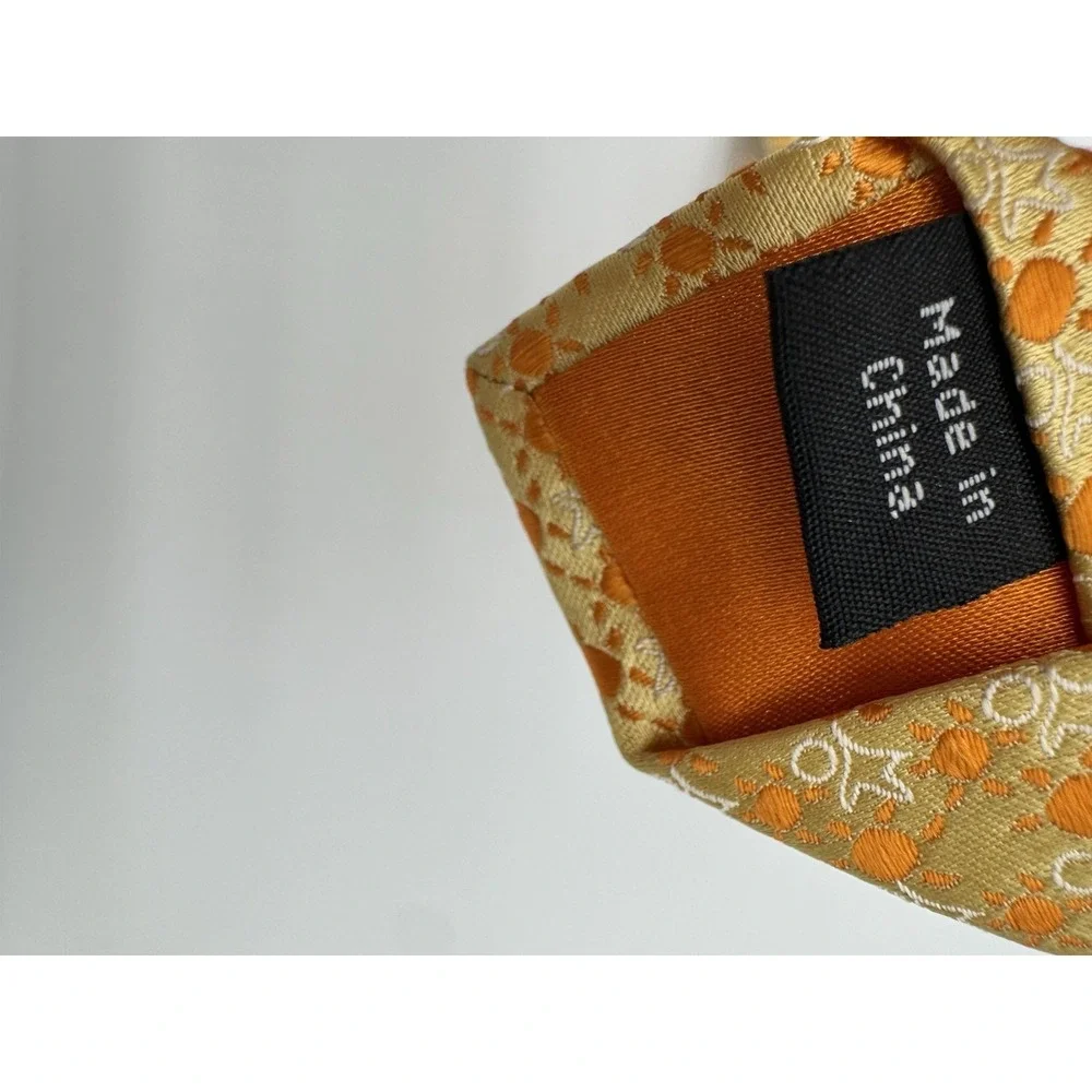 IZOD Yellow Orange Geometric Silk Tie NWT Classic 57